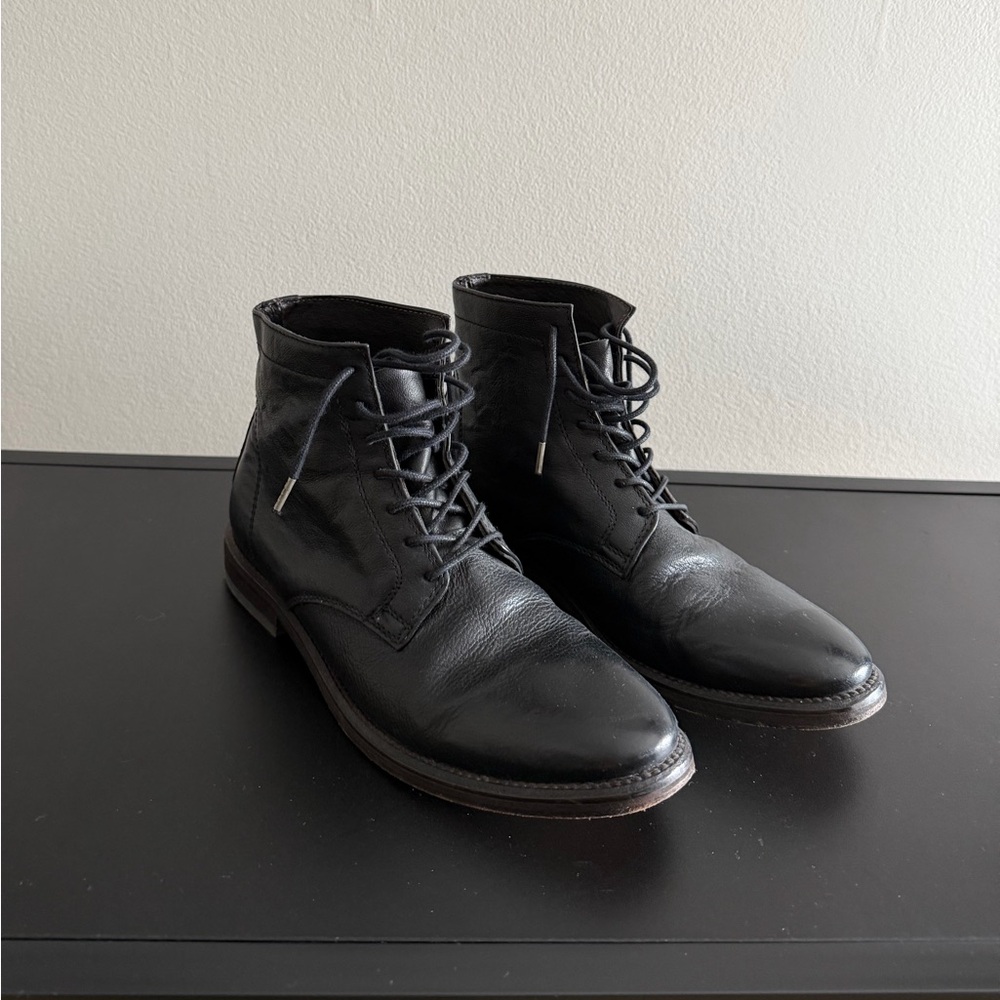 ASOS Black Leather Ankle Boots, 7.5 Women